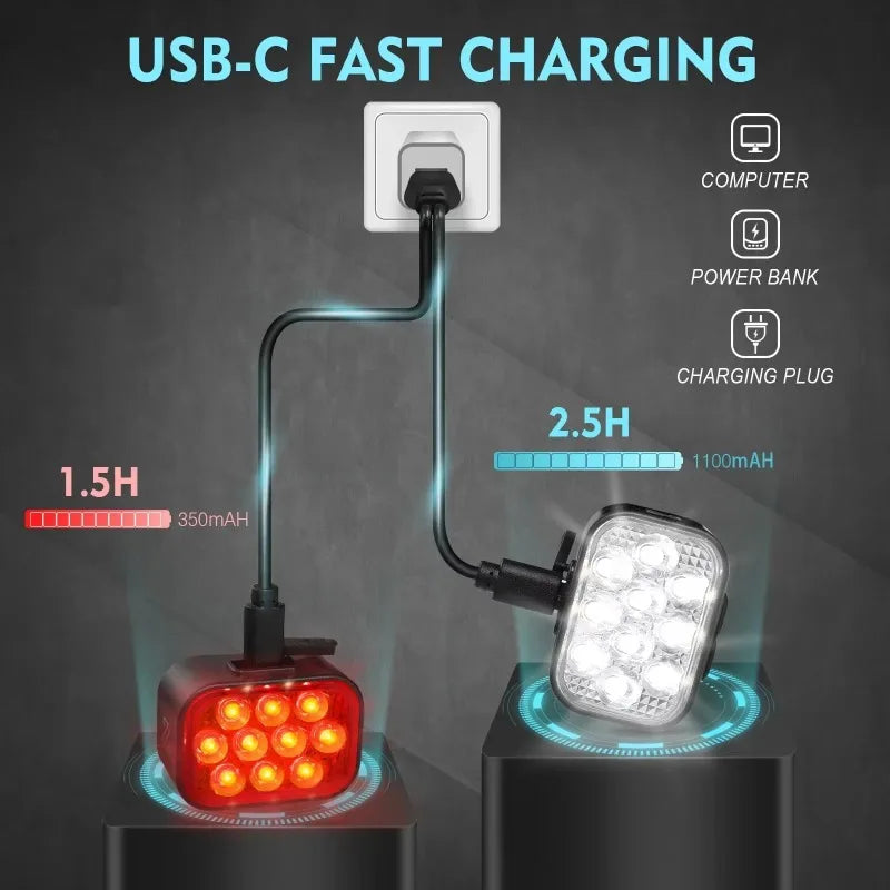 Krachtige fietslamp LED met brede bundel