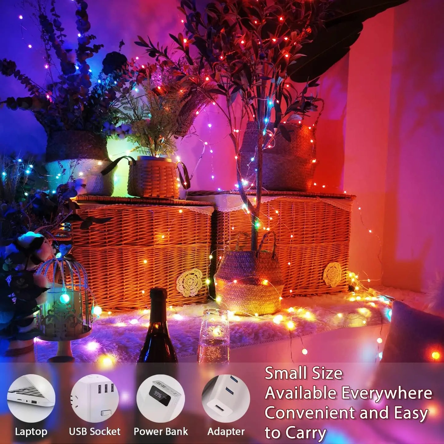 Licht slinger met witte bolletjes – Tijdloos en fris