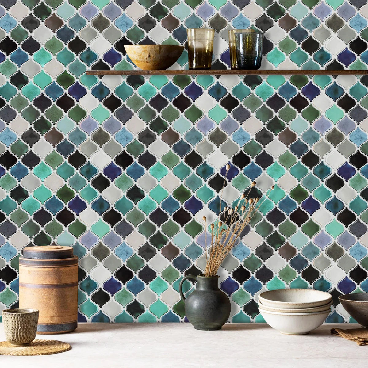Mozaiek tegels in visgraat patroon – Elegant design
