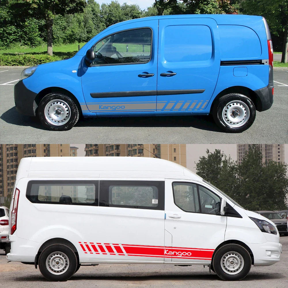Auto stickers - Zwarte zijstrip met modelnaam voor unieke uitstraling