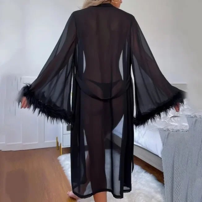 Hunkemöller dames ochtendjas satijnlook – Glanzend en luxe