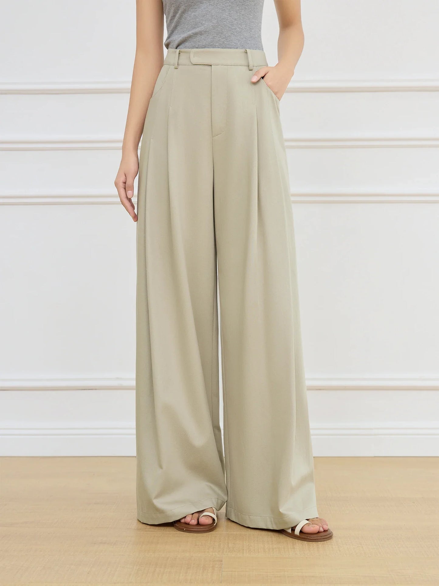 H&M linnen broek dames met rechte pijpen – Minimalistisch design