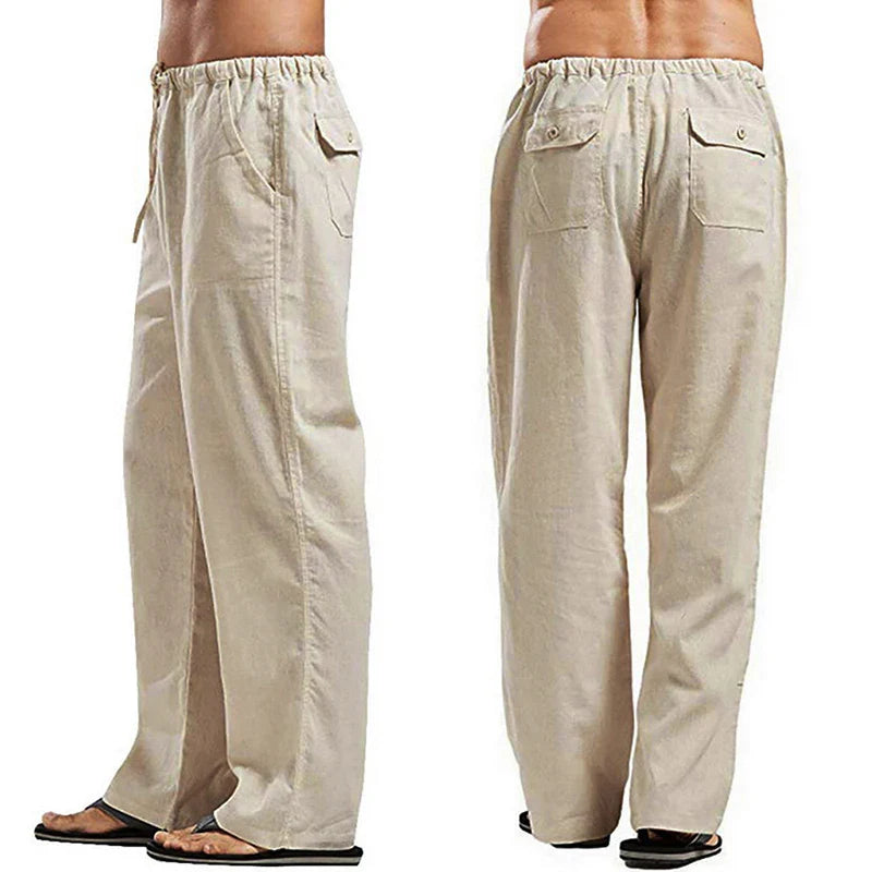 Linnen broek heren met elastische taille – Comfortabel en praktisch