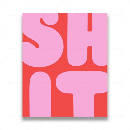 Abstracte poster met penseelstreken