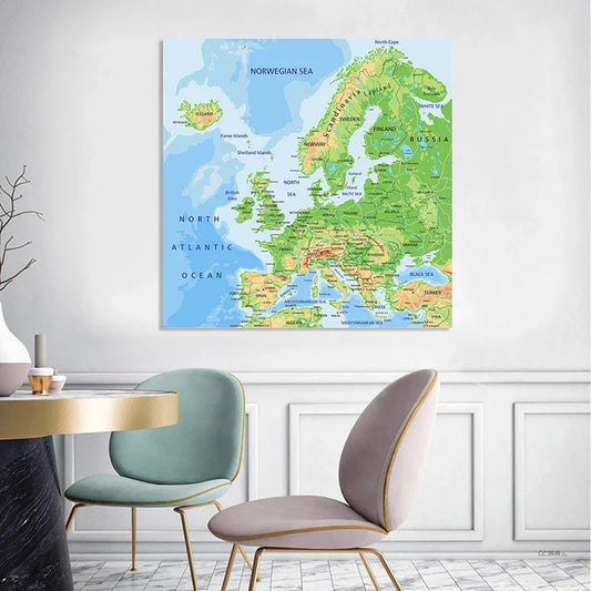 Wereldkaart met moderne typografie – Hip en educatief