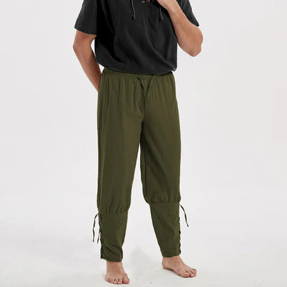 Linnen broek man met elastiek aan de enkel – Sportieve look