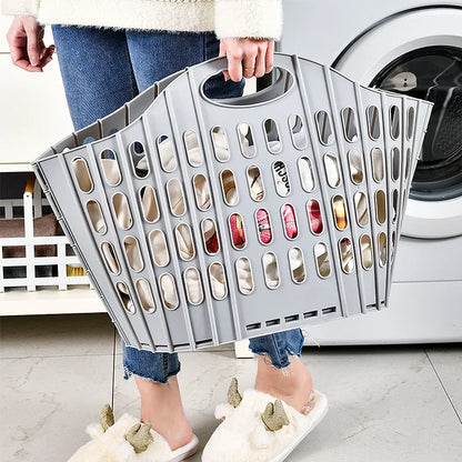 Wasmand Action in wit/grijs – Minimalistisch