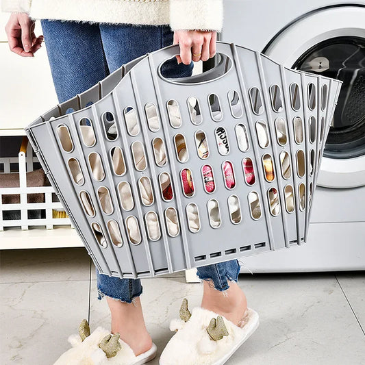 Wasmand Action in wit/grijs – Minimalistisch