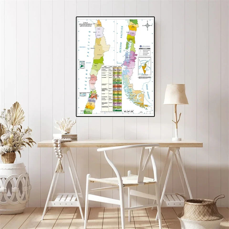 Wereldkaart op canvasdoek – Hoge kwaliteit print