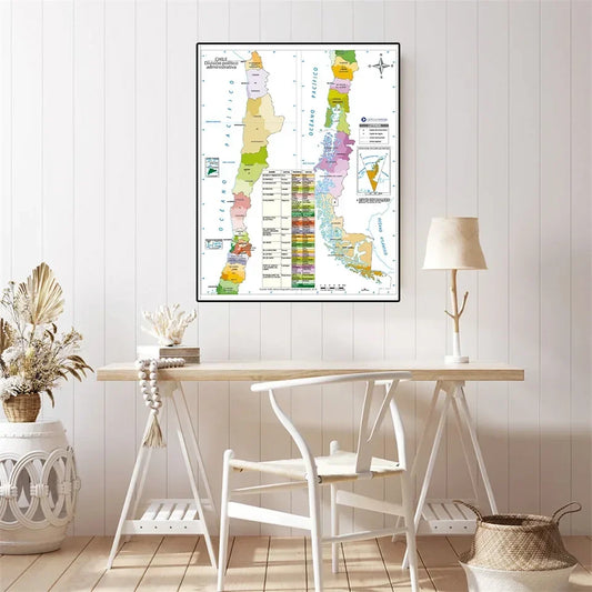 Wereldkaart op canvasdoek – Hoge kwaliteit print