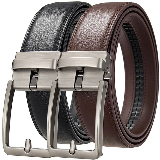 Moderne riem heren met matte metalen gesp