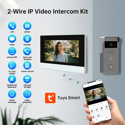 Draadloze video deurbel met intercomfunctie
