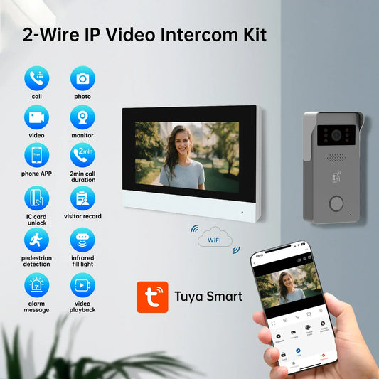Draadloze video deurbel met intercomfunctie