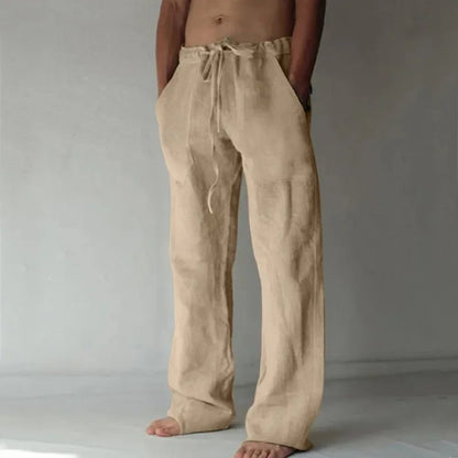 Linnenmix broek heren met split aan enkel – Modern accent