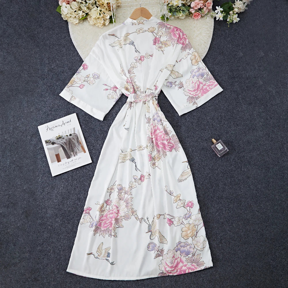 Ochtendjas dames met subtiel patroon – Rustig en elegant