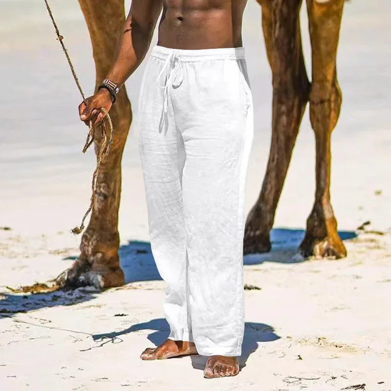 Linnen broek man in cropped fit – Modern en luchtig