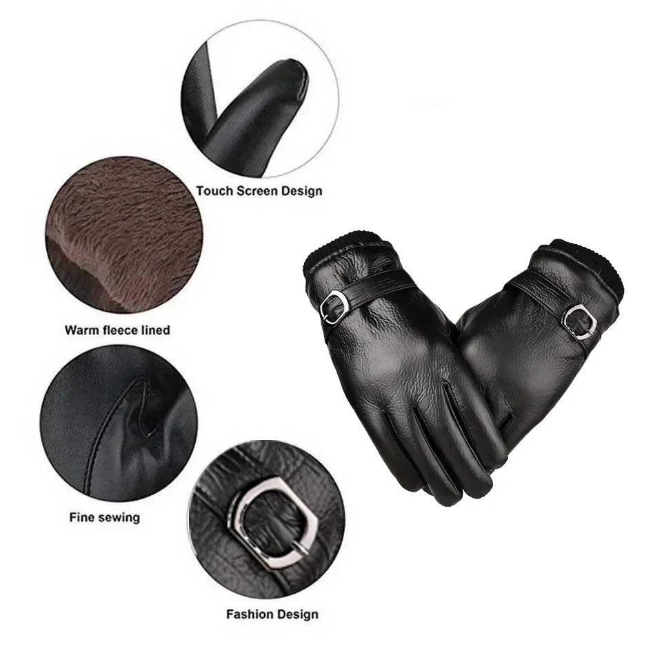 Winterhandschoenen heren van soepel leder