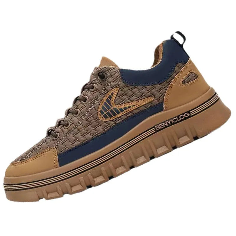 Zomerse veterschoenen voor heren in lichtgrijs