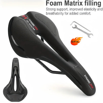 Comfort fietszadel met elastomeer vering