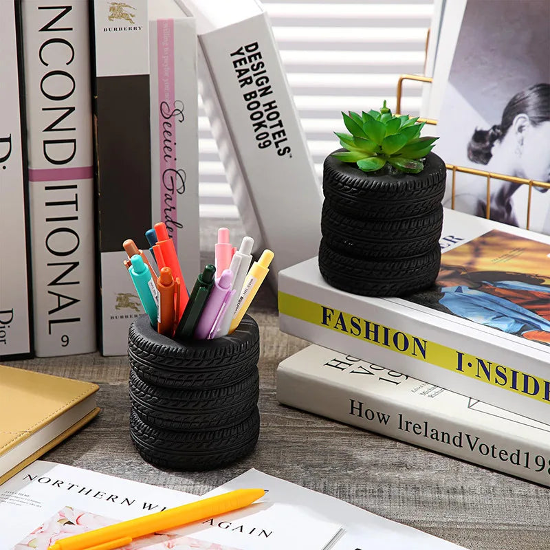 Luxe desk organizer in leerlook