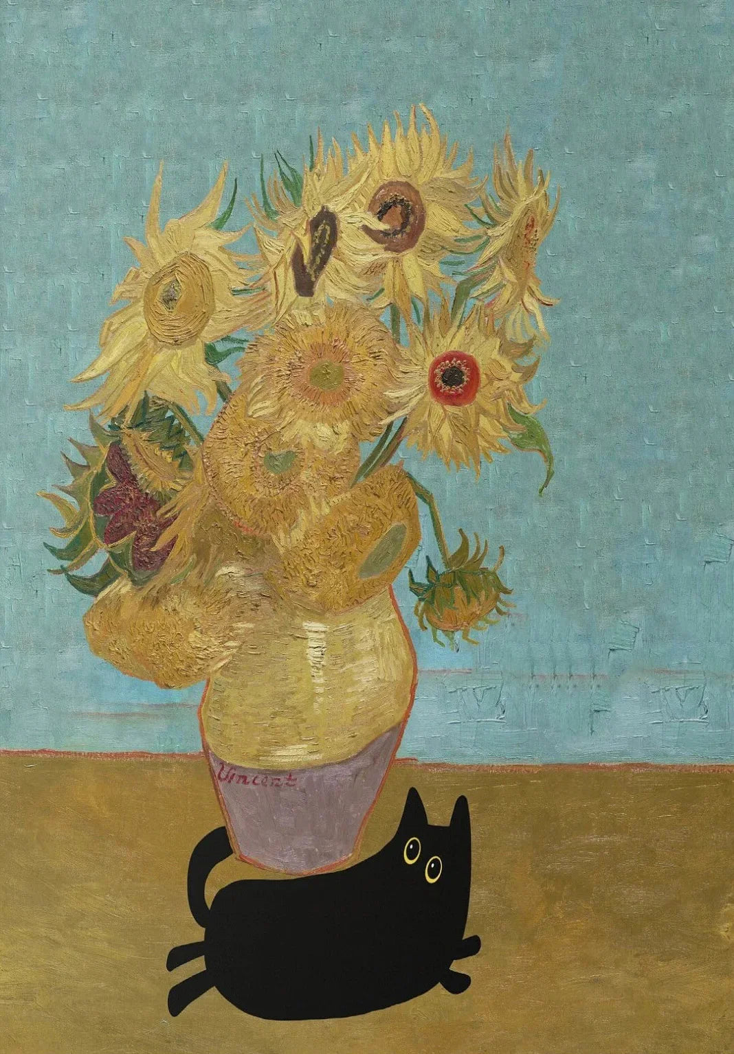 Poster van bloemenveld in de lente