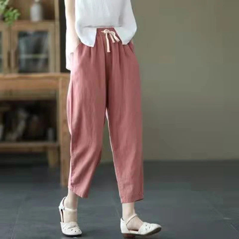 H&M linnen broek dames met split aan de enkel – Trendy detail
