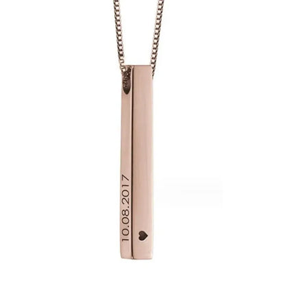 Zilveren ketting met naam in strak design