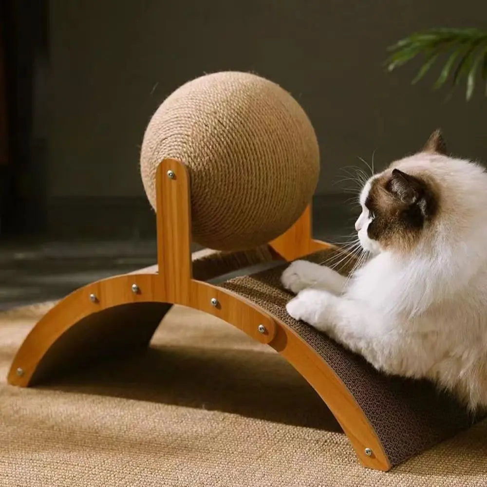 Kattenpaal met platformen in houtlook – Natuurlijk effect