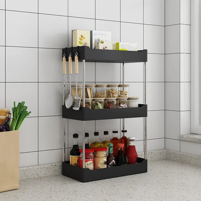 Modern kruidenrek keuken met glazen potten