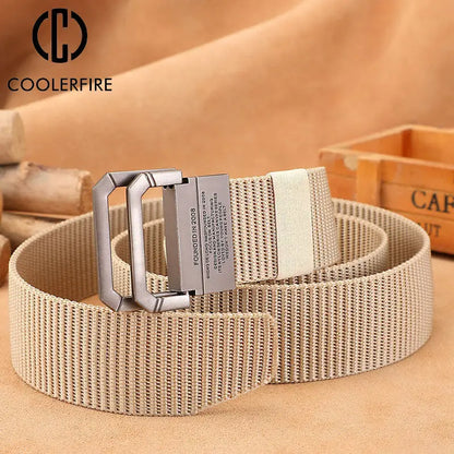 Riem heren met vintage messing gesp