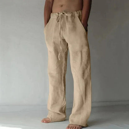 Linnen broek man in natuurlijke kleur – Voor een rustige look