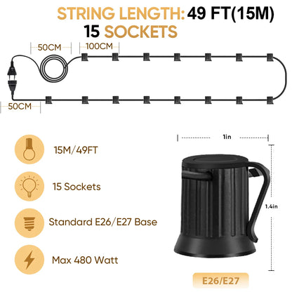 Licht slinger met koperen draad – Elegante look