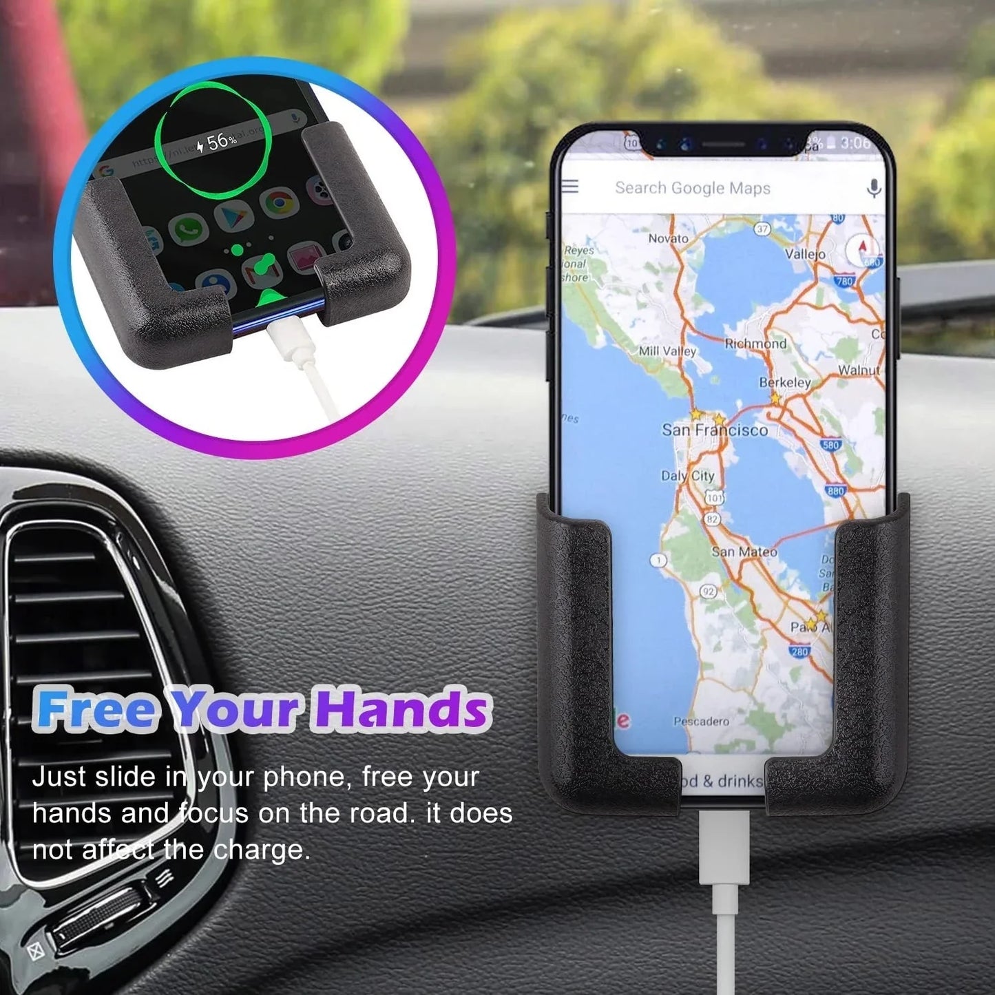 Universele telefoonhouder auto met rubber grip – Geen krassen of schade