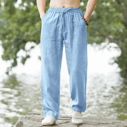 Linnenmix broek heren met tapered leg – Slanker model