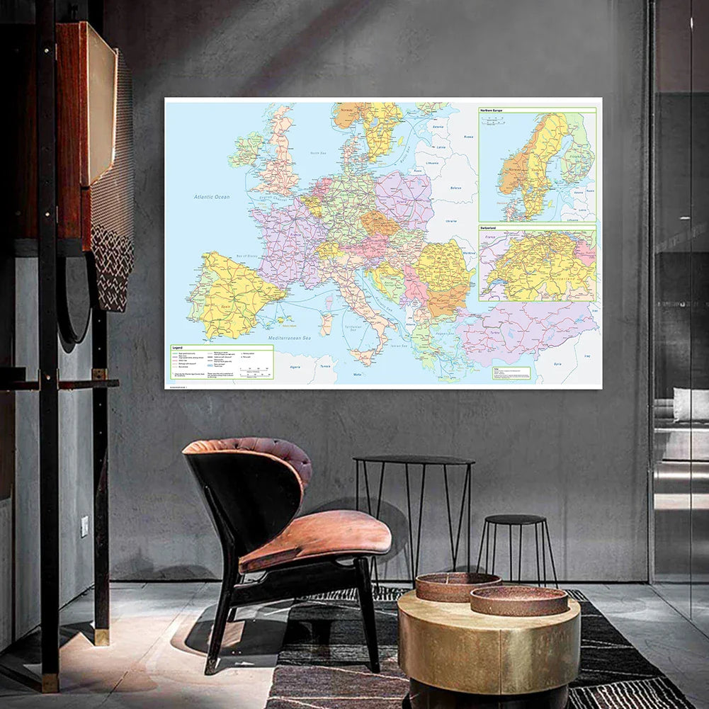 Wereldkaart met waterverfdesign – Creatief en uniek