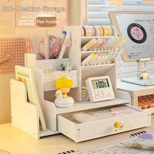 Perfect georganiseerde werkplek met deze desk organizer