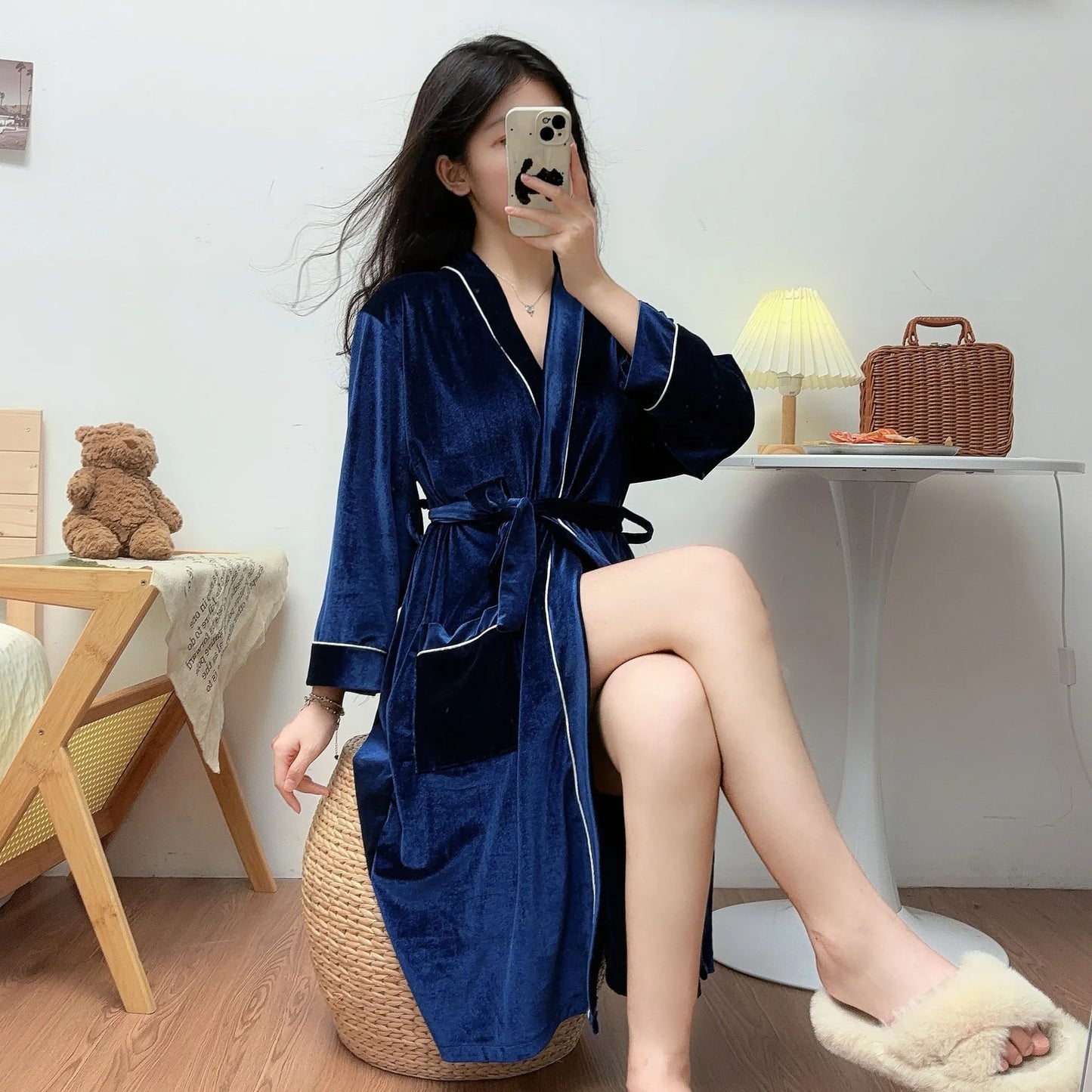 C&A ochtendjas dames fleece zacht – Ideaal voor herfst en winter