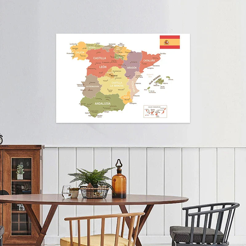 Wereldkaart als zwart-wit wanddecoratie – Tijdloze keuze