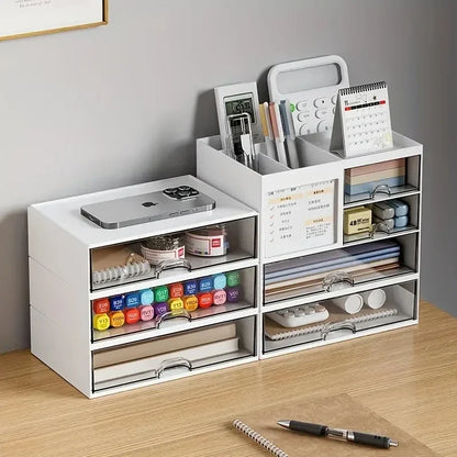 Praktische desk organization voor kleine bureaus