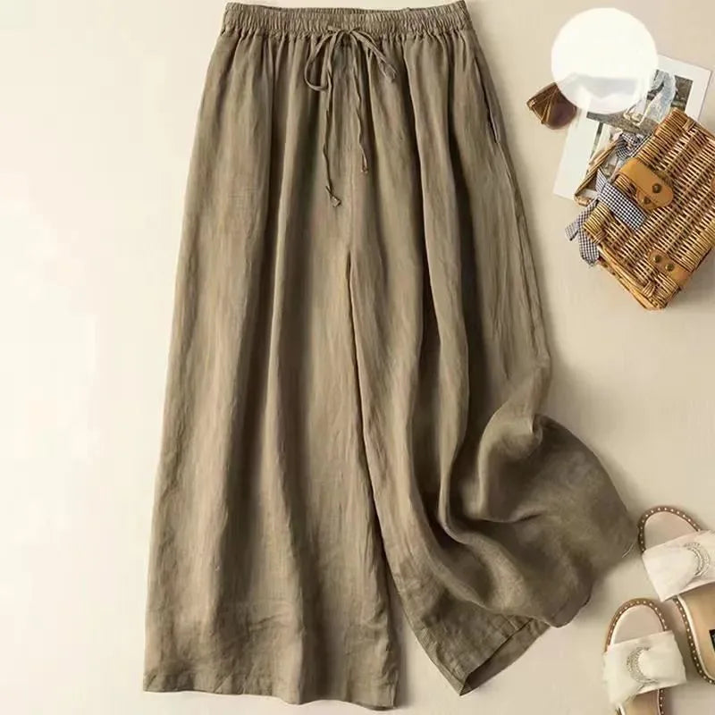 Zara linnen broek met hoge tailleband – Modern silhouet