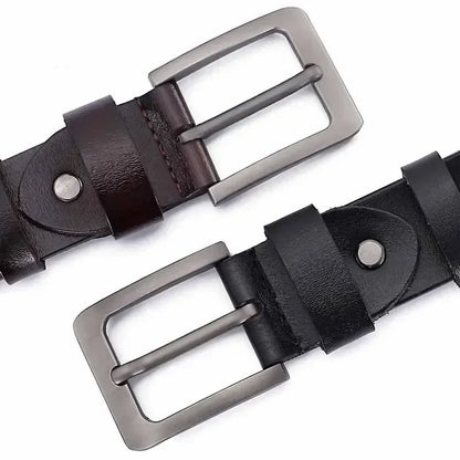 Herenriemen met decoratieve stiksels