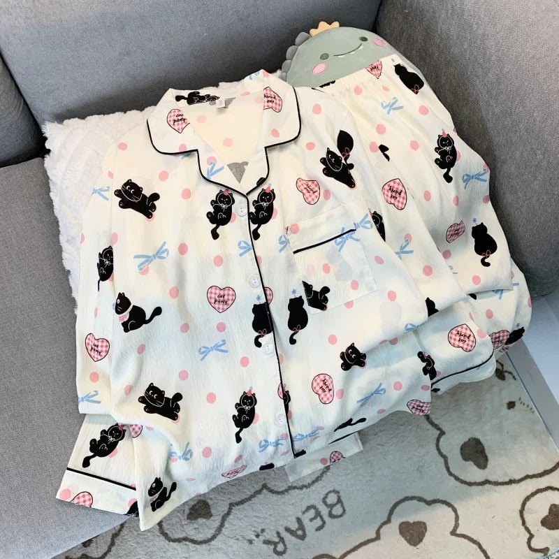 Dames pyjama set van zachte jersey stof