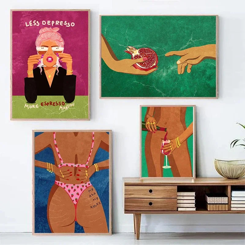 Poster in beige en zandtinten