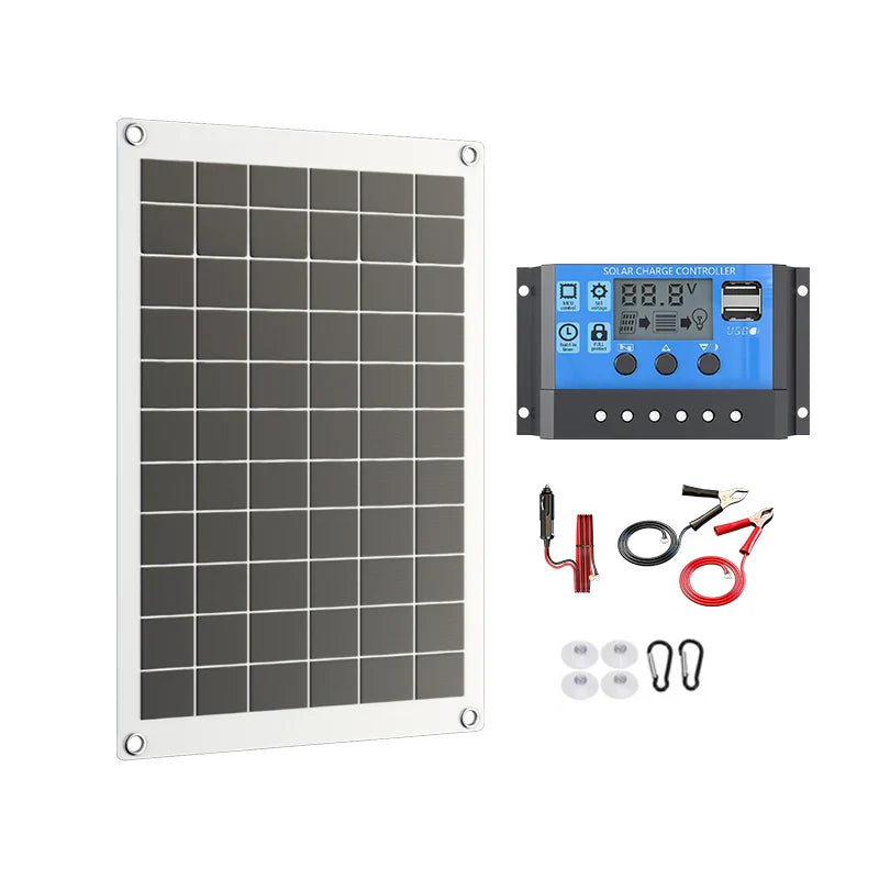 Zonnepaneel camper met oplaadset – Voor laptop, verlichting en meer