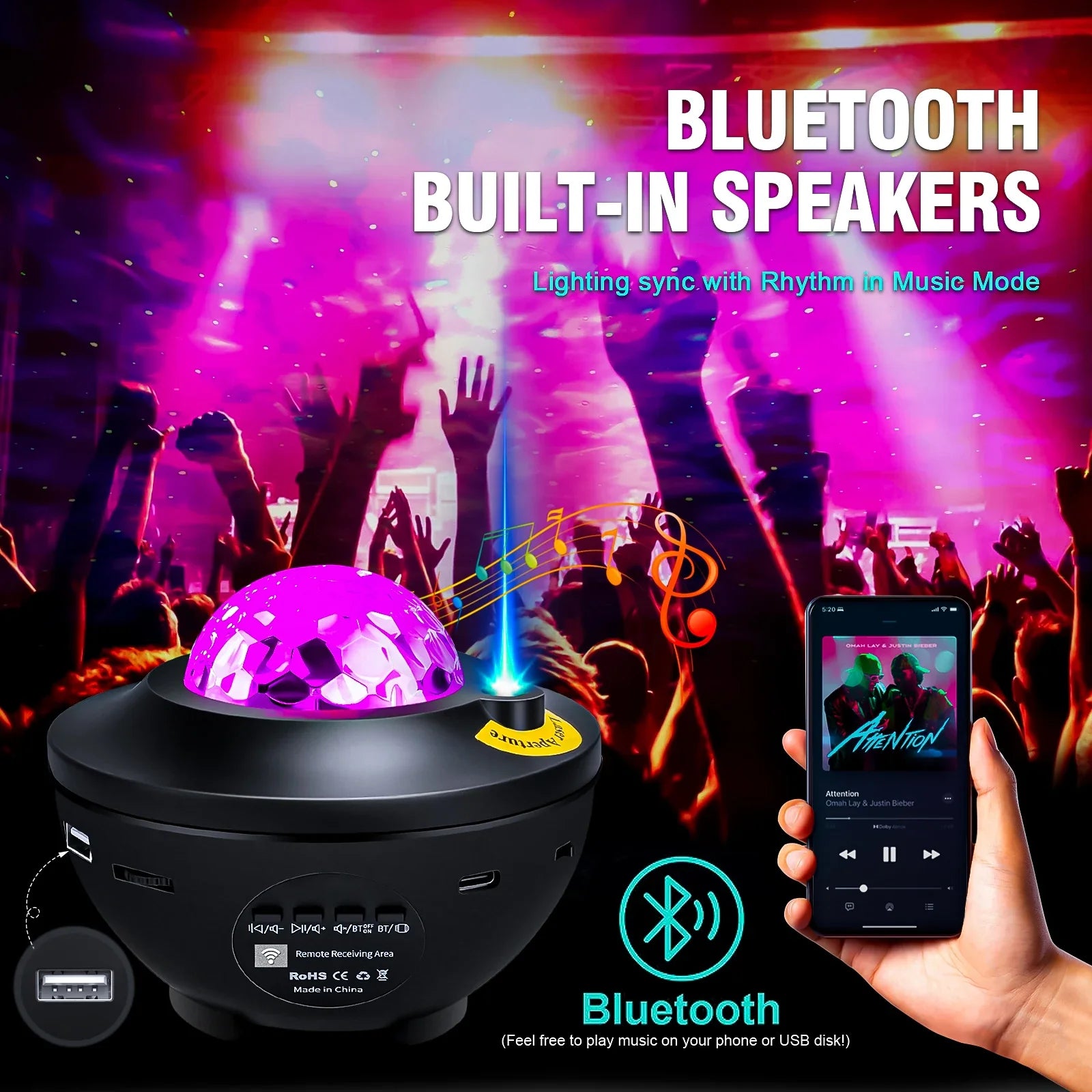 Mini projector sterrenhemel met USB-aansluiting