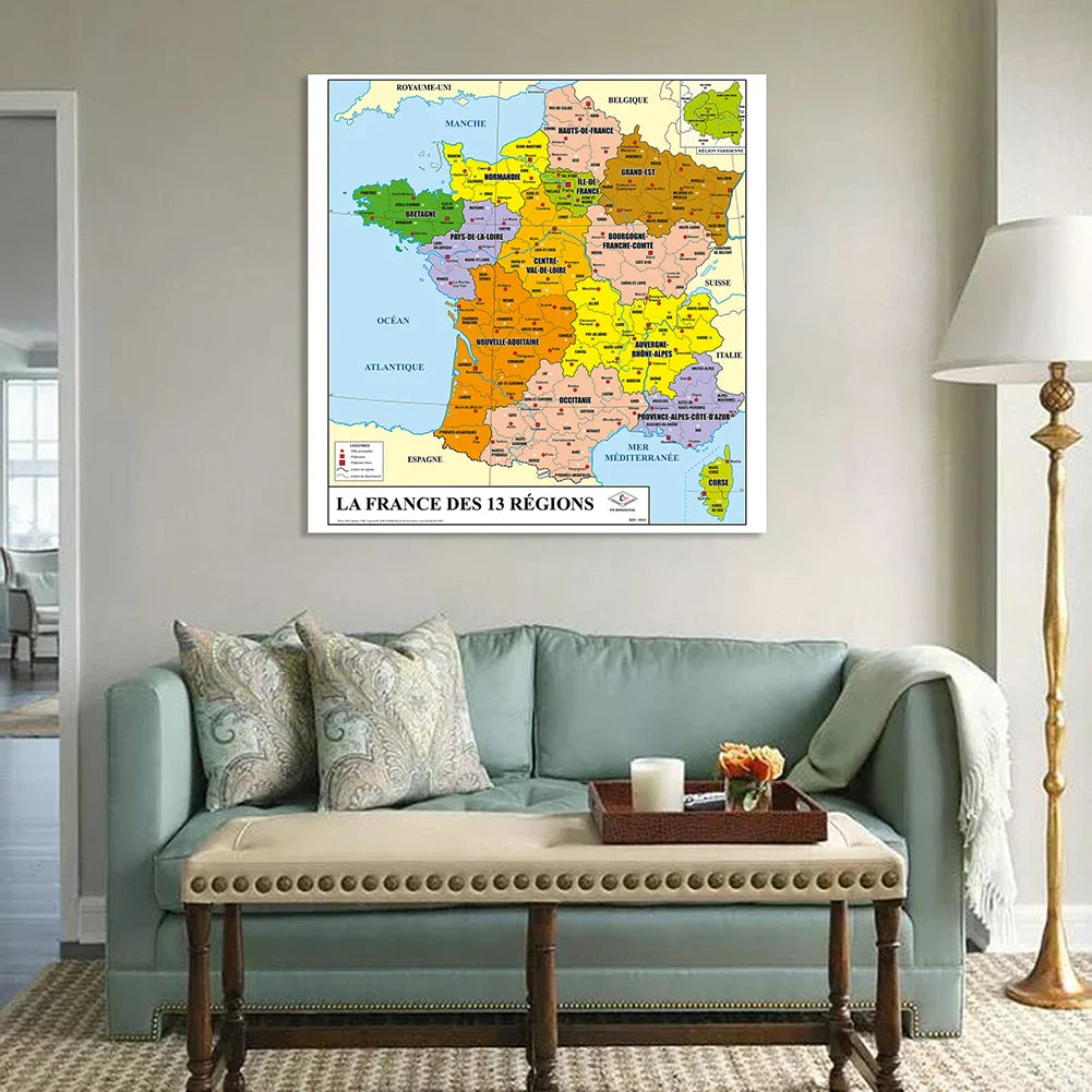 Wereldkaart met houten lijst – Klaar om op te hangen