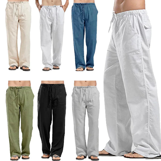 Donkerblauwe linnen broek voor mannen – Tijdloze elegantie
