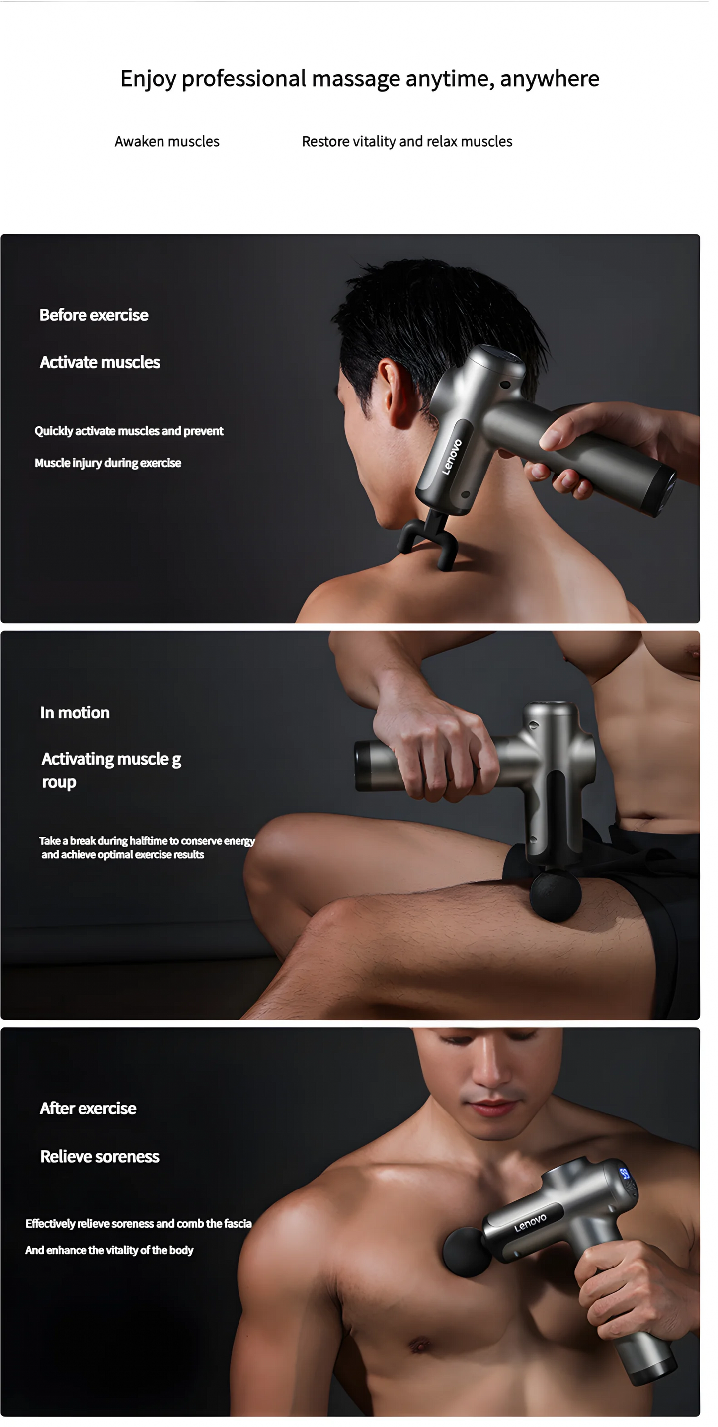 Massage gun Action compact model – Lichtgewicht en handig