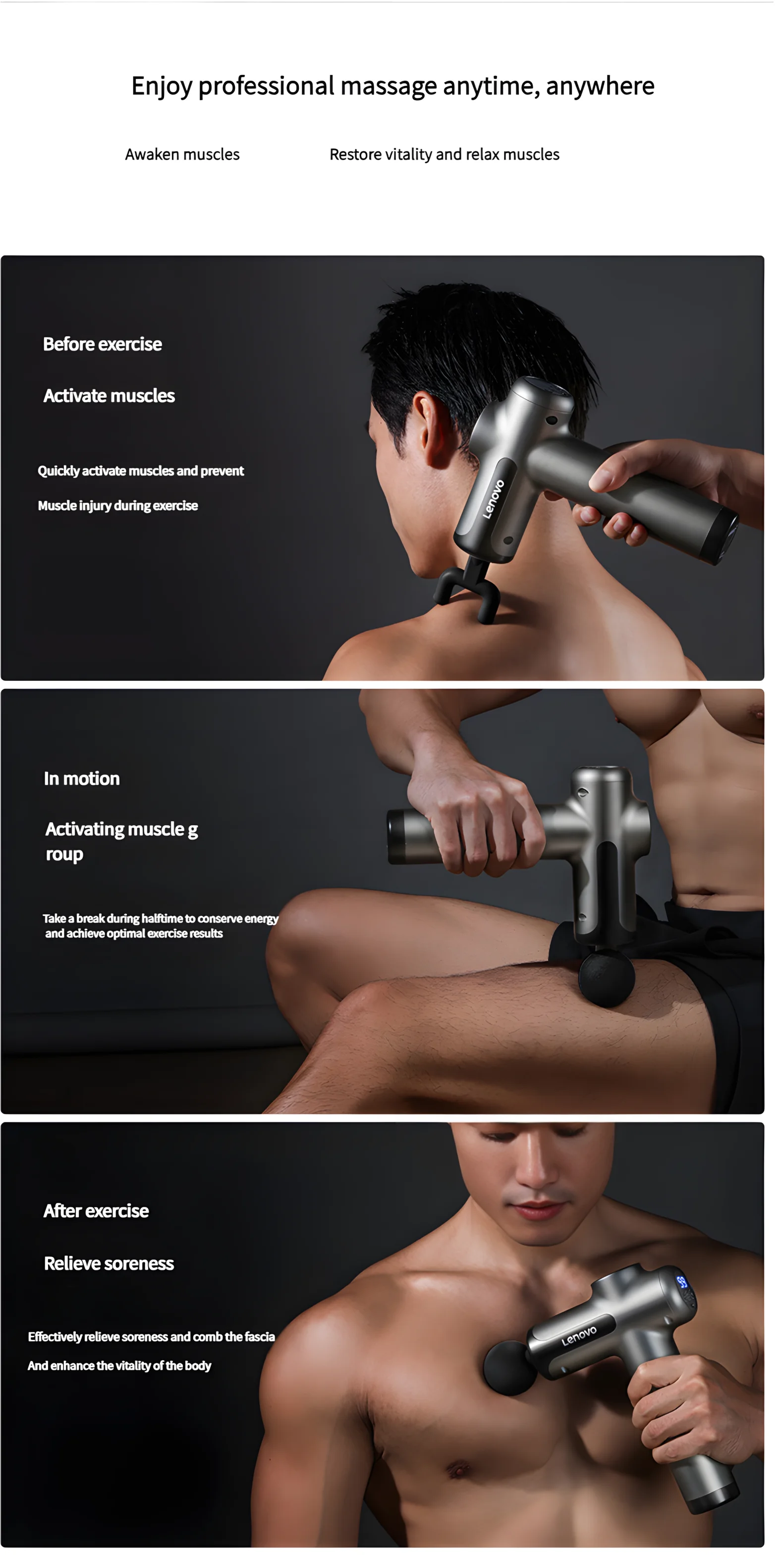 Massage gun Action compact model – Lichtgewicht en handig