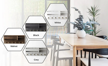 Decoratie woonkamer accessoires - Muurrek met haken en opbergvakken voor een georganiseerde entree